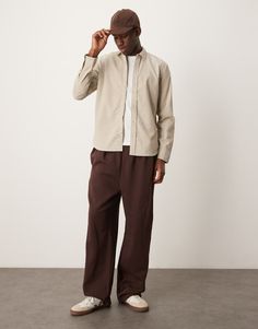 Shirt by New Look Top-half options Plain design Spread collar Button placket Long sleeves Slim fit New Look Tops, Cord Shirt, Wide Jeans, Plain Shirts, Plain Design, Leather Dresses, Maxi Dress Trend, White Trainers, Adidas Samba