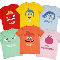 Inside Out Characters Shirts, Inside Out 2 Shirt, Inside Out Group Matching, Disneyland Trip Shirt, Inside Out Family Party Shirt Hello! Thank you for supporting small businesses. My main priority here is the satisfaction of my customers. High quality and super soft, comfortable shirt. Made with special quality vinyl and pressed with a first class heat press. 𝗛𝗢𝗪 𝗧𝗢 𝗢𝗥𝗗𝗘𝗥 𝟏. Please, Check and Review all Listing Photos. 𝟐. Select Your T-Shirt Size and T-Shirt Color from drop down menu Funny Multicolor Crew Neck Shirt, Novelty Multicolor Short Sleeve T-shirt, Funny Multicolor Tops With Character Print, Funny Multicolor Shirt With Cartoon Print, Funny Red Tops With Cartoon Print, Fun Multicolor Cartoon Print Shirt, Novelty Multicolor Tops With Character Print, Novelty Short Sleeve Shirt With Cartoon Print, Fun Multicolor Short Sleeve Shirt