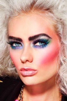 80s Makeup Trends You Need To Try - Glaminati.com 80s Makeup Trends 1980s Style, Makeup From The 80s, 80s Club Makeup, 80d Makeup, 80s Makeup Tutorial Easy, 80s Eyeshadow Looks, 1980s Makeup Look, 1980 Makeup Eyes, 80 Makeup 80s Party