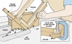 an image of a person working on a project with woodworking tools and instructions to make it