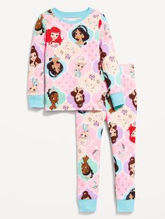 Disney© Princesses Snug-Fit Pajama Set for Toddler & Baby | Old Navy Disney Pjs, Disney Princess Pajamas, Girls Pjs, Matching Pajama, Leg Cuffs, Matching Pajamas, Sleepwear Sets, Family Pajamas