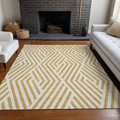 Add a touch of sophistication to your space with our transitional geometric rug, designed with a pattern of broken diamond shapes. This timeless design effortlessly enhances any decor. Rugs And Mats, Gold Rug, Geometric Area Rug, Rugs Size, Washable Area Rugs, Indoor Outdoor Area Rugs, White Rug, Modern Outdoor, Outdoor Area Rugs