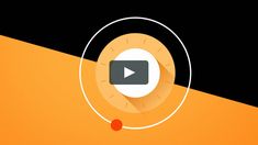 an orange and black background with a white circle in the center that says youtube on it