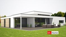 a rendering of a modern house in the grass