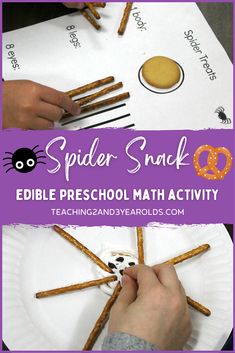 the spider snack is made with pre school math activities