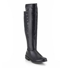 These sleek and stylish Bistro 100 tall riding boots by Henry Ferrera are sure to turn heads. These sleek and stylish Bistro 100 tall riding boots by Henry Ferrera are sure to turn heads.BOOT FEATURES Over-the-knee design Zipper for easy on and off Block heelBOOT CONSTRUCTION Faux patent leather upper Manmade lining and outsoleBOOT DETAILS Round toe Zipper closure Padded footbed 1-in. heel 1-in. platform height 1-in. extender 23-in. shaft 15-in. circumference This product may contain chemicals k Black Knee-high Boots With Buckle Closure And Round Toe, Black Leather Knee-high Boots Medium Width, Tall Boots Equestrian Black, Black Tall Knee-high Boots With Reinforced Heel, Medium Width Knee-high Boots With Zipper Closure, Tall Riding Boots, Block Heel Boots, Over The Knee, Riding Boots