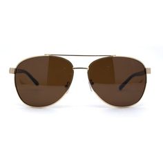 90s classic men's elegant chic luxury metal rim European fashion sunglasses. (a354) Size: 5 9/16" (141mm) x 2" (50mm).  Color: Gold.  Gender: male.  Age Group: adult. Big Sunglasses For Men, Brown Sunglasses Men, Mens Air Force, Brown Aviator Sunglasses, Ray Ban Men, Big Sunglasses, Gold Aviator Sunglasses, Silver Sunglasses, Aviator Sunglasses Mens