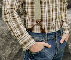 Our Olive Linen Suspenders are one of our absolute favorites, a perfect contrast to a white shirt, t-shirts or button down dress shirts; but even more perfect is how well the Olive goes with literally any shade or color denim and/or dress pants. The versatility of our Olive Linen with tan or chocolate leather especially would be ideal as personalized groomsman gifts and wedding accessory.   Button On Color Attachments as Shown in FIRST PHOTO: Black, Chocolate (Dark Brown), Cognac (Reddish Brown), Tan (Light Brown)  Each season Stratton Suspenders releases a new batch of patterned straps to go with our hand-crafted leather clasp sets and our new button on Suspender attachments. All Stratton Suspender strap sets can be used with either our best in the industry aniline dye, Italian veg-tan le Leather Suspenders Wedding, Grandpa Fashion, Suspenders Wedding, Tailgate Outfit, Black Chocolate, Suspenders Set, Leather Wedding, Chocolate Leather, Wedding Accessory