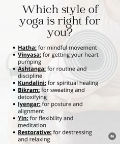 a poster with the words which style of yoga is right for you?