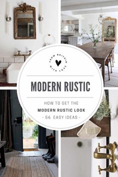 modern rustic decor is featured in this collage