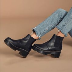 Brand New In Box, Never Worn. Shipped Same Day Rometty Chelsea Boot, Dr Martens Rometty, Feminine Boots, Chelsea Boots Style, Womens Suede Boots, Black Leather Chelsea Boots, Platform Chelsea Boots, Doc Marten, Black Chelsea Boots