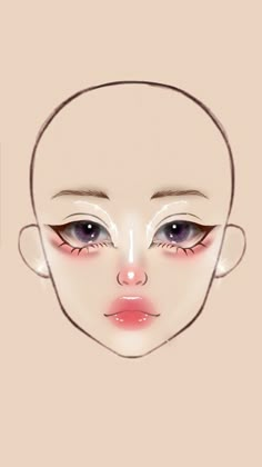 Макияж, лицо Anime Makeup Drawing, Make Up Guide