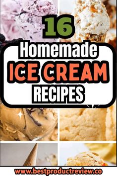 homemade ice cream recipe collage with text overlay