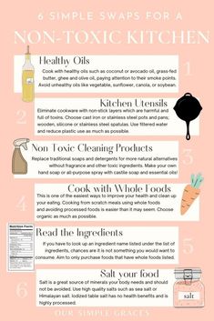 Toxic Food Ingredients, Healthy Non Toxic Meals, Non Toxic Brands, Non Toxic Kitchen Utensils, Non Toxic Meals, Non Toxic Snacks, Non Toxic Home Swaps, Non Toxic Food Swaps, Non Toxic Recipes