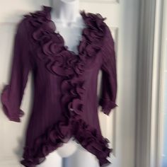 Blouse Ruffled Perform Custom Made Skirt With Frills, Black Chiffon Blouse, Black Chiffon, Chiffon Blouse, Purple Color, Purple And Black, No Frills, Color Purple, Blouse And Skirt