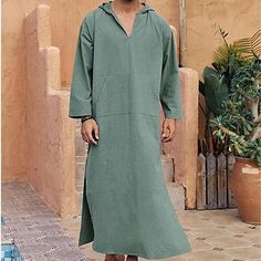 Sleeve Length:Long Sleeve; Gender:Men's; Types:Thobe / Jubba; Holiday:Ramadan; Style:Dubai,Arabic; Material:Cotton; Age Group:Adults'; Characters:Arabian,Muslim; Pattern:Solid Color; Neckline:Hooded; Listing Date:01/15/2024 Ramadan Dubai, Robe For Men, Arab Style, Muslim Ramadan, Kids Wigs, Costume Themes, Arab Fashion, Sports Headphones, Sport Earbuds