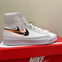 Nike Blazer Mid Next Nature Big Kids' Shoes White/Black-Bright Mandarin-Medium Ash Fn7788-100 Size Gs 5.5 Y ==~ Women 7 Note: Brand New With Orginal Box, However Box Might Has Some Damaged Spring Synthetic Basketball Shoes With Round Toe, Synthetic Round Toe Basketball Shoes For Spring, White Synthetic Basketball Shoes, White Synthetic Basketball Shoes For Spring, Spring Season White Synthetic Basketball Shoes, White Nike High-top Synthetic Sneakers, White Slip-on Synthetic Skate Shoes, Nike White Synthetic Skate Shoes, White Slip-on Synthetic Basketball Shoes