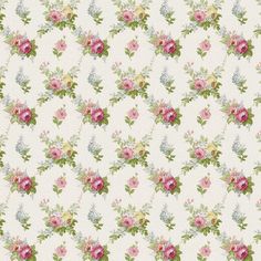 a floral wallpaper pattern with pink and white flowers on a light green background,