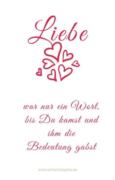 a valentine card with the words liebe and hearts in red ink on white paper