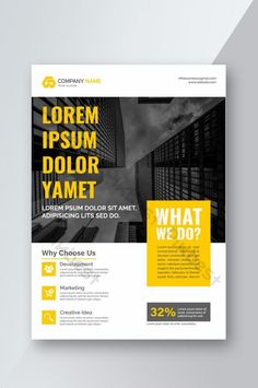 a yellow and black business flyer template