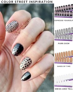 Sands Of Time Color Street, Colorstreet Espresso Yourself, Viper Active Color Street Combo, Espresso Yourself Color Street, Easy Manicure, Black Nail Polish, Animal Print Nails, Nail Envy