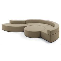 a circular couch with four seats on it