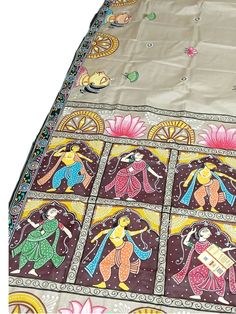 Unique Sarees, Saree Painting Designs, Figure Design, Saree Painting, Painting Designs