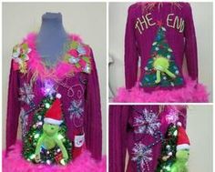 Shops :: TackyUglyChristmasSweaters Ugly Christmas Outfit, Matching Ugly Christmas Sweaters, Ugly Christmas Sweater Diy Funny, Xmas Tree Lights, Christmas Sweater Outfits, Best Ugly Christmas Sweater, Diy Ugly Christmas Sweater, Foo Foo, Light Up Tree