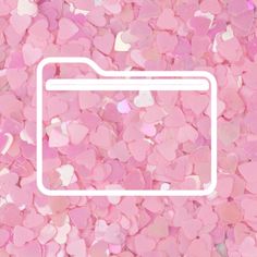 pink heart shaped confetti with a white outline