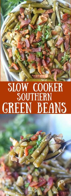 this slow cooker southern green beans recipe is the perfect side dish for any meal