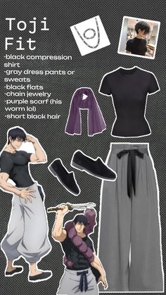 jjk toji outfit / cosplay / costume 🖤   #jjk #toji #costume #cosplay #jujutsukaisen #outfits  #anime #jjkcosplay #halloweencostumeideas Toji Outfit, Toji Anime, Jjk Toji, Toji Jjk, Outfits Anime, Cosplay Ideas Women, Anime Outfit, Anime Inspired Outfits, Purple Scarves