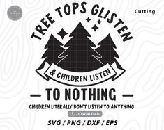 the logo for children's listen to nothing, with trees and stars on it