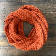 READY TO SHIP!  Adult Hand Knit Cowl Scarf. // Yarn content: 100% wool Fun cowl scarf for the Fall! Slip around your neck for a great pop of color! Color: Pumpkin Care Instructions: Dry clean only. Always hand knit in Brooklyn, NY. Knitted Cowl Scarves, Scarf Yarn, Hand Knit Scarf, Cowl Scarf, Knit Infinity Scarf, Knit Cowl, Knit Scarf, Infinity Scarf, Scarf Wrap