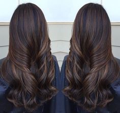 Caramel Brownie Highlights, Caramel Balayage On Black Hair Straight, Highlights For Black Hair And Indian Skin, Brown Hair Indian Skin, Hair Highlights For Black Hair, Haircuts For Long Hair With Layers, Brown Hair Looks, Dark Hair With Highlights