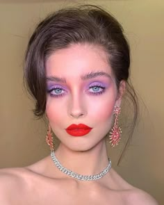 1980’s Makeup, Decades Makeup, 80s Makeup Trends, Purple Lips Makeup, Makeup 80s, 80s Makeup Looks, 80’s Makeup, Editorial Make-up, 1980s Makeup