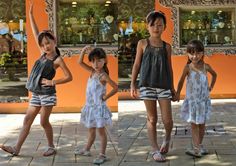 Monday Mode ☆ Gymboree and Old Navy Outfits On My Girls - Chuzai ... Navy Outfits, Old Navy Outfits, Cream Color Dress, Navy Sandals, Silver Sandals, Print Tank Top, Green Shirt, Gold Flowers