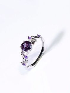 925 Silver Purple Crystal Color Hexagon Cubic Zirconia Branch Ring, Size 5-9, Suitable For Any Occasion And Daily Wear For Women  Fashionable   925 Sterling Silver     Fine Jewelry, size features are:Bust: ,Length: ,Sleeve Length: Daily Wear For Women, Purple Wedding Rings, Hair Jewelry For Braids, Hair Braid Rings, Gel Nail Set, Dreadlock Jewelry, Braid Jewelry, Future Engagement Rings, Branch Ring