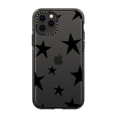 an iphone case with black stars on it