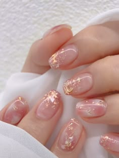 Simple Japanese Nail Art, K Beauty Nails, Japanese Style Nails, Asian Nails, Japanese Nail Art, Gel Nails Diy, Pretty Nail Designs