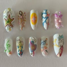 Hand Painted Nail Designs, Nail Design Glitter, Pedi Ideas, Grunge Nails, Really Cute Nails, Soft Nails, Unique Acrylic Nails, Get Nails