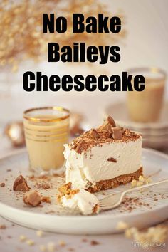 no bake bailey's cheesecake on a plate