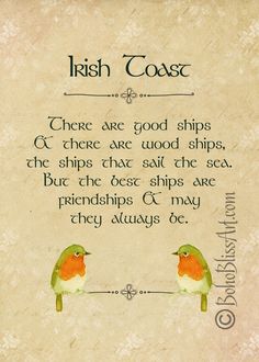 an irish poem with two birds on it