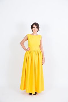 Floor length dress Full length dress Yellow maxi dress Formal Yellow A-line Maxi Dress For Wedding, Yellow A-line Sundress For Party, Elegant Yellow Sundress For Garden Party, Yellow A-line Maxi Dress For The Beach, Yellow A-line Maxi Dress For Beach, Yellow A-line Beach Maxi Dress, Long Evening Dresses For Summer, Floor-length Sleeveless Bridesmaid Dress For Spring, Summer Bridesmaid A-line Maxi Dress