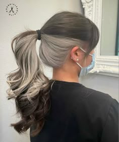 Peekaboo Hair Silver, Blonde Peek A Boo Hair, Grey Peekaboo Hair, Silver Peekaboo Hair, Silver Dyed Hair, Black Hair With Peekaboo Color, Brown Peekaboo Hair, Black Hair With Blonde Peekaboos, Undercolor Hair Ideas