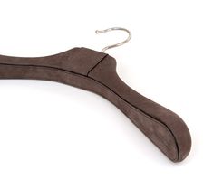 a brown hanger on a white background