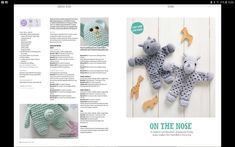 crocheted stuffed animals are featured in the book on the nose