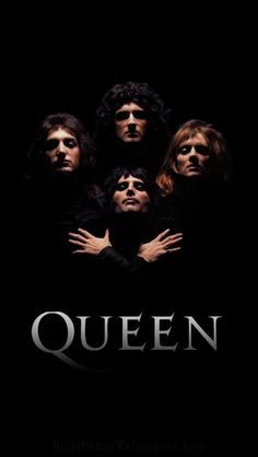 the poster for queen, which features four men with long hair and one woman's face