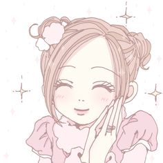 a drawing of a girl with her hands to her face and stars in the background