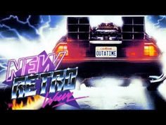 the back to the future movie poster with an image of a car and lightning in the background