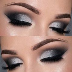 Machiaj Smokey Eyes, Makeup Ideas For Prom, Beautiful Makeup Ideas, Silver Smokey Eye, Prom Eyes, Make Up Designs, Smokey Makeup